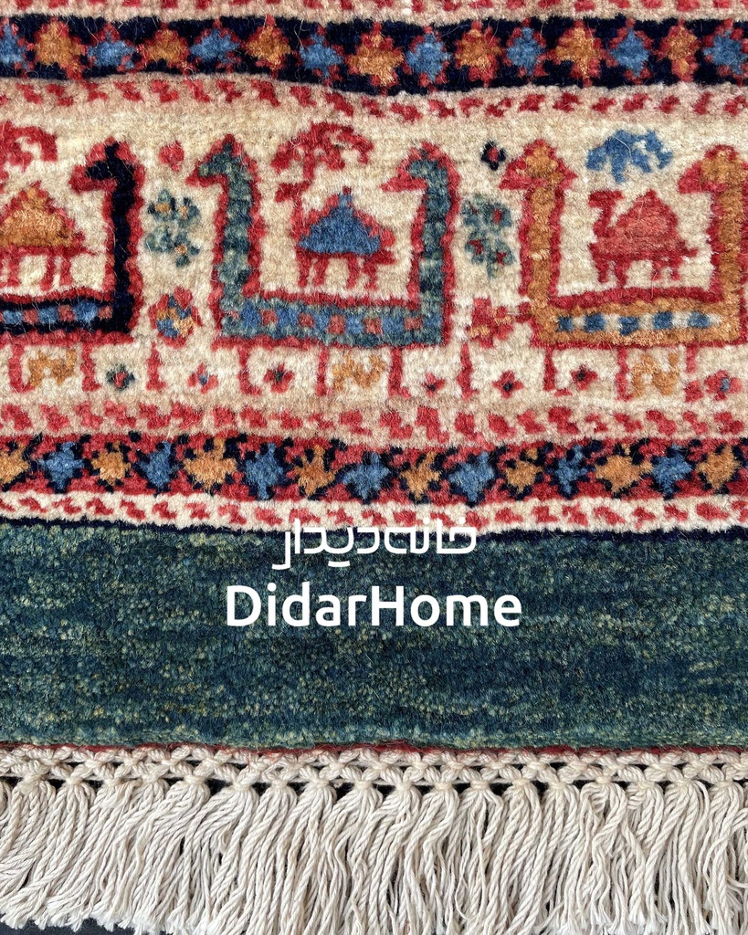 فرش دستباف قشقایی طرح محرمات ذرع و نیم