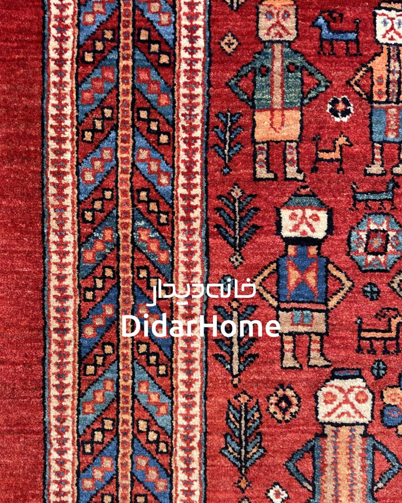 فرش دستباف قشقایی طرح افشان ذرع و نیم