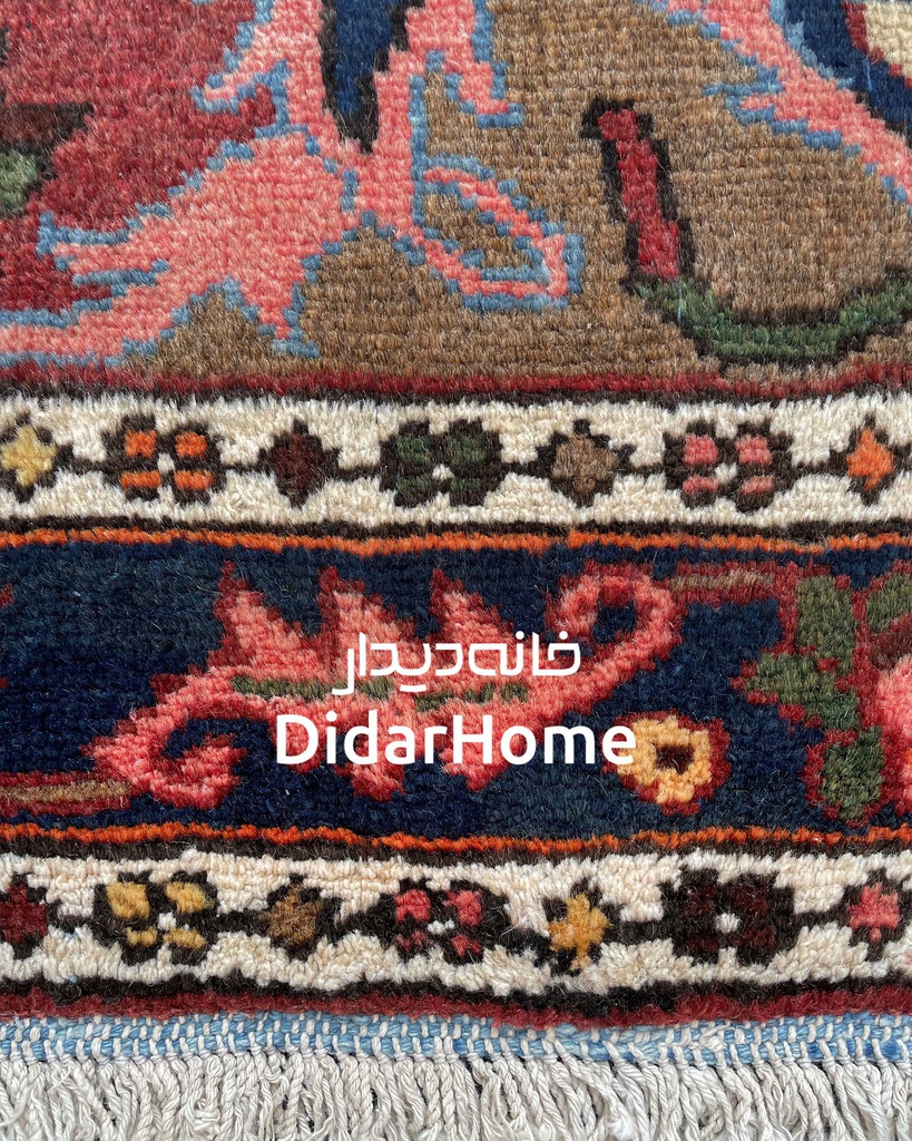 فرش دستباف آنتیک بختیاری طرح ترنجی سه متری