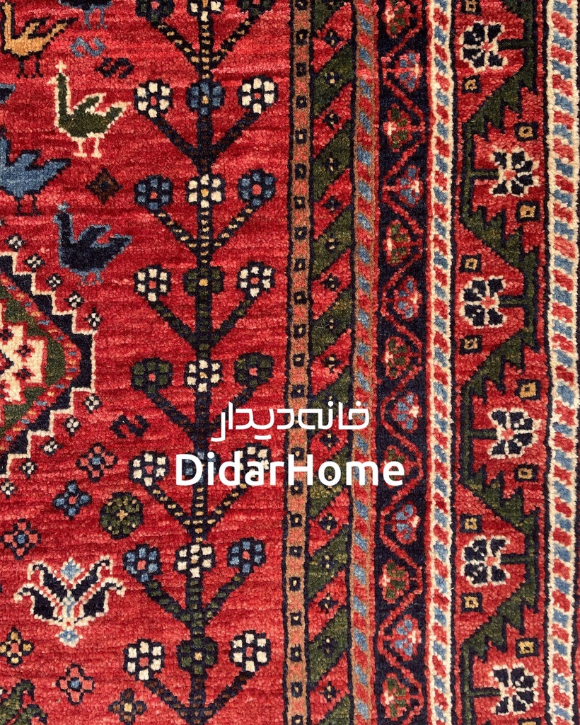 فرش دستباف قشقایی طرح ترنجی ذرع و نیم