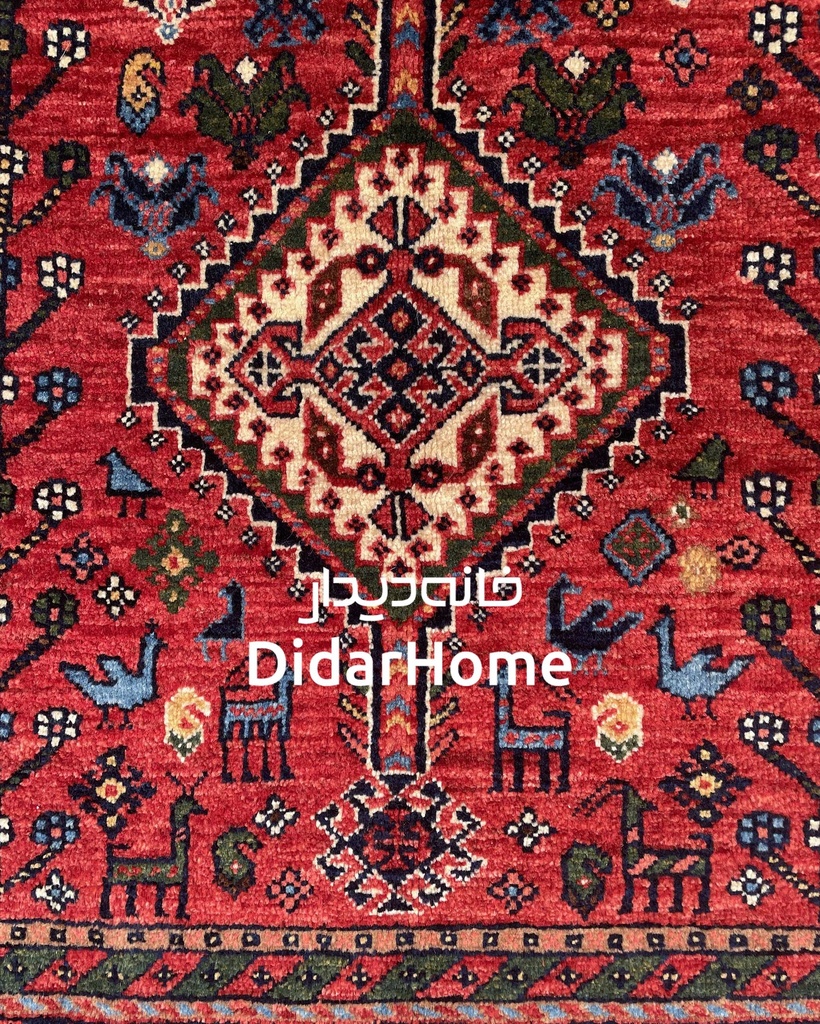 فرش دستباف قشقایی طرح ترنجی ذرع و نیم