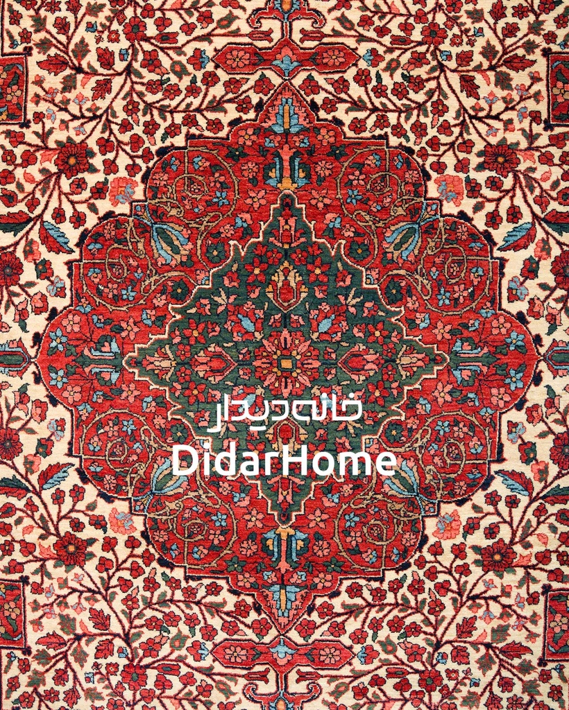 فرش دستباف قشقایی طرح ترنجی نه متری