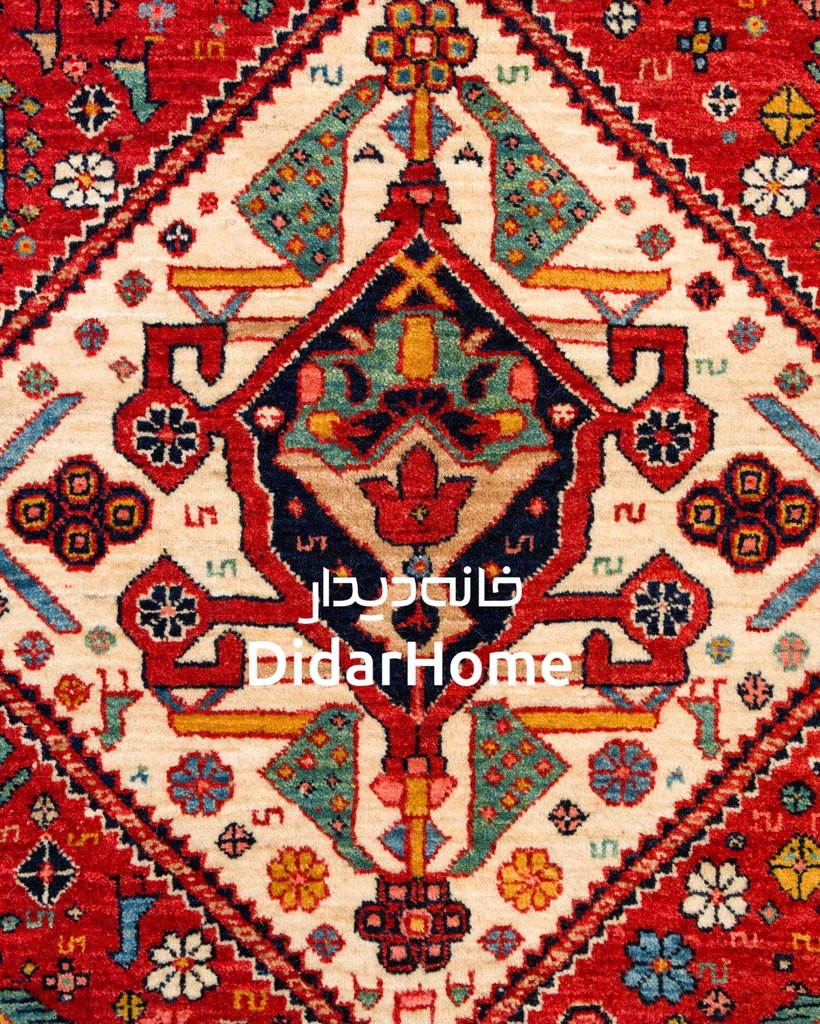 فرش دستباف قشقایی طرح ترنجی سه متری