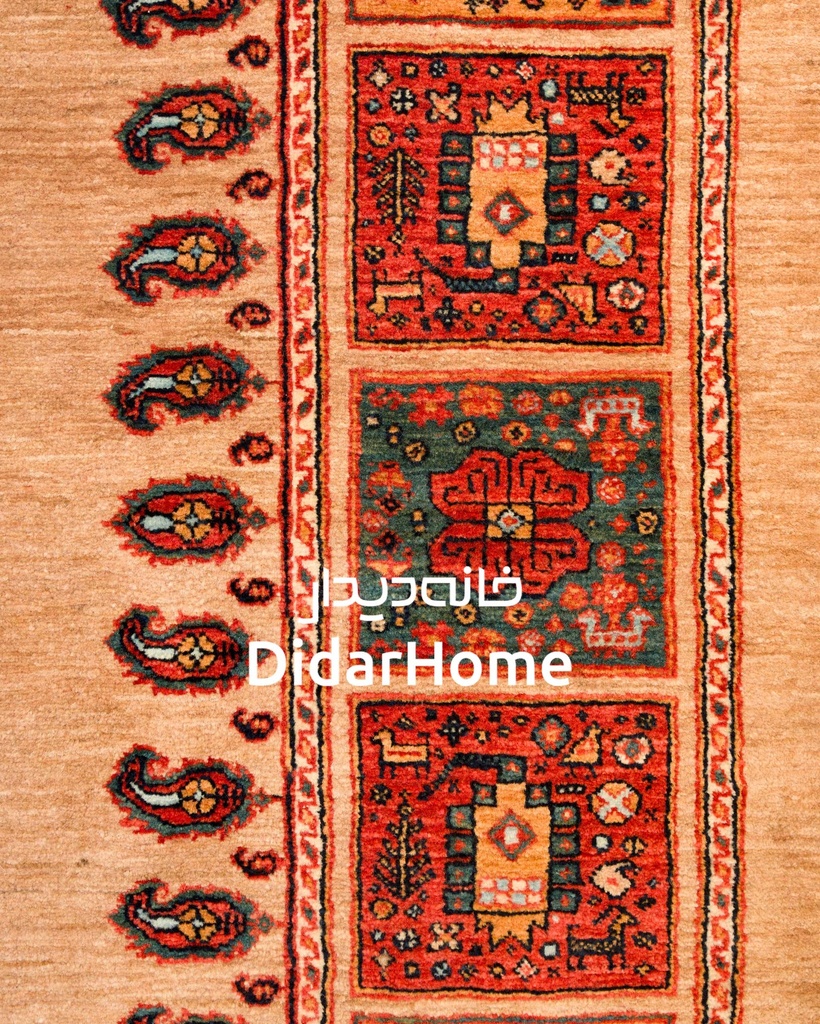 فرش دستباف قشقایی طرح کفساده ذرع و نیم