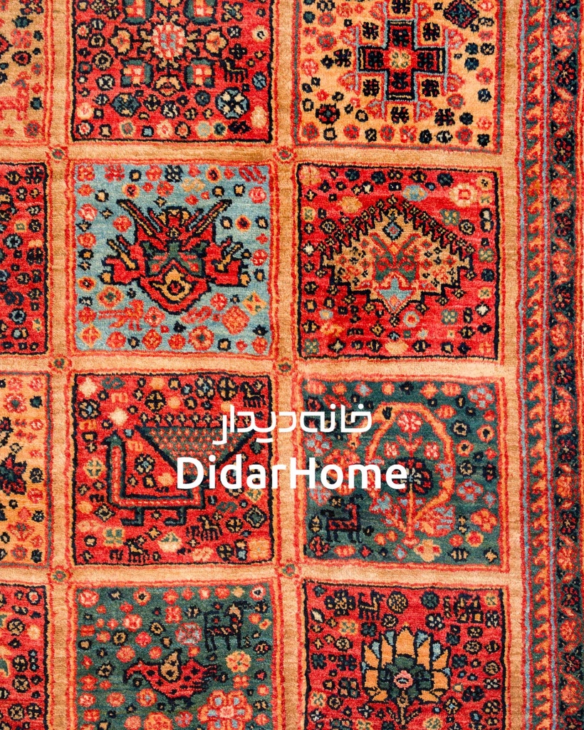 فرش دستباف قشقایی طرح خشتی شش متری