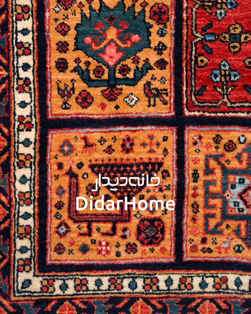 فرش دستباف قشقایی طرح کفساده چهار متری