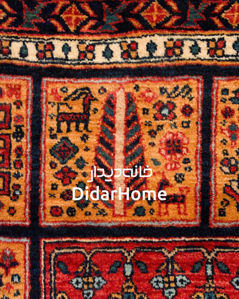 فرش دستباف قشقایی طرح کفساده چهار متری