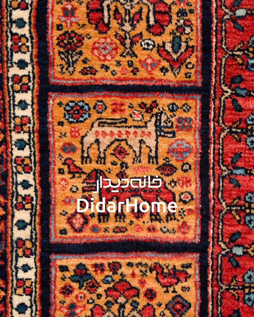 فرش دستباف قشقایی طرح کفساده چهار متری