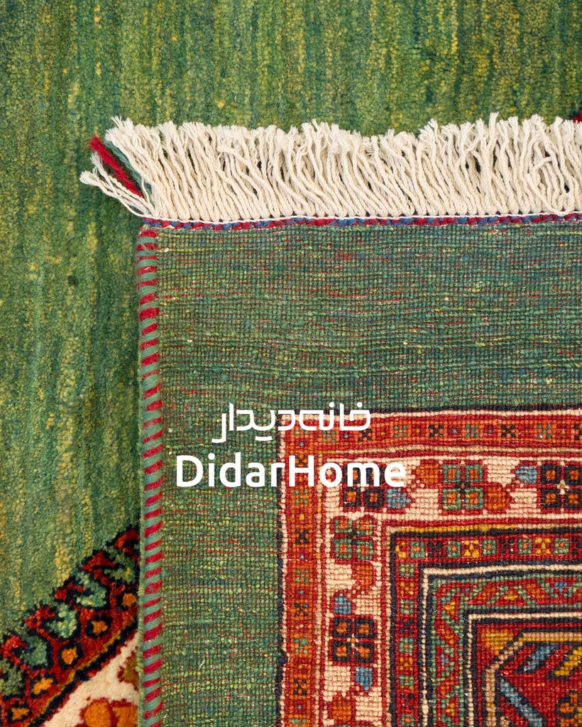 فرش دستباف قشقایی طرح ترنجی نه متری