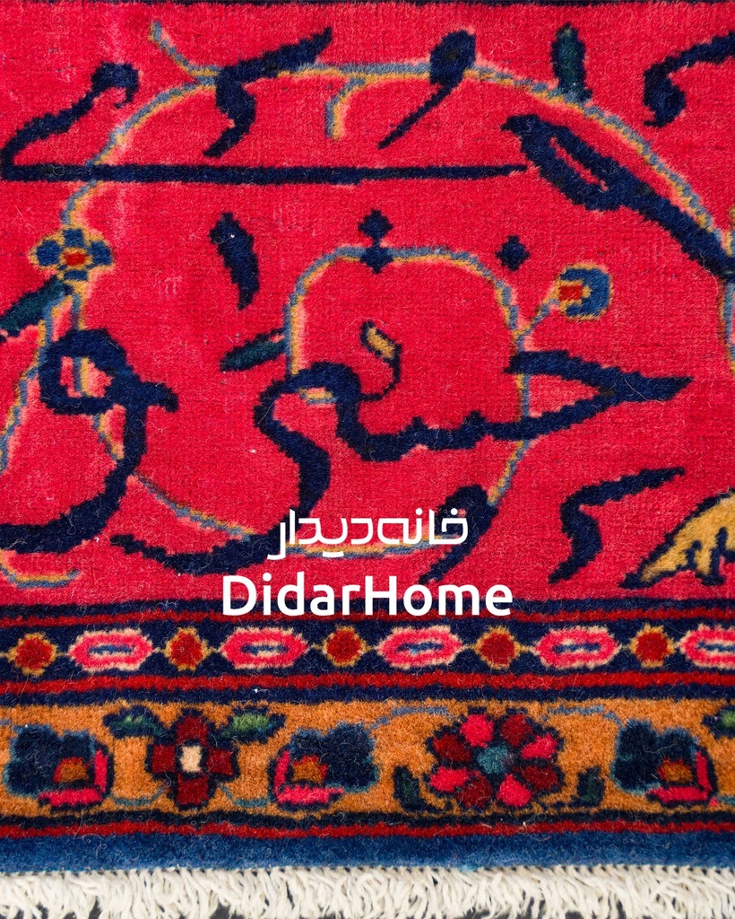 فرش دستباف آنتیک کاشان طرح محرابی سه متری