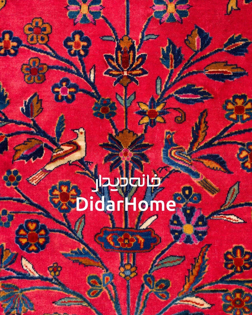 فرش دستباف آنتیک کاشان طرح محرابی سه متری