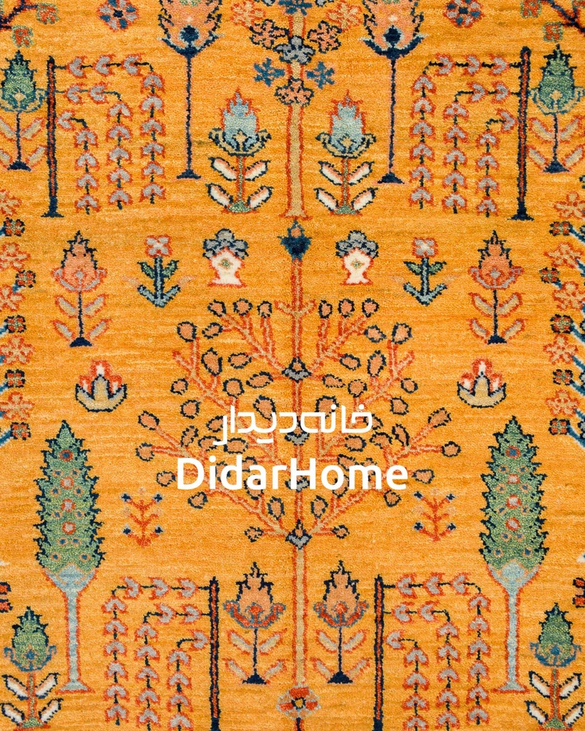 فرش دستباف محل طرح درخت زندگی شش متری