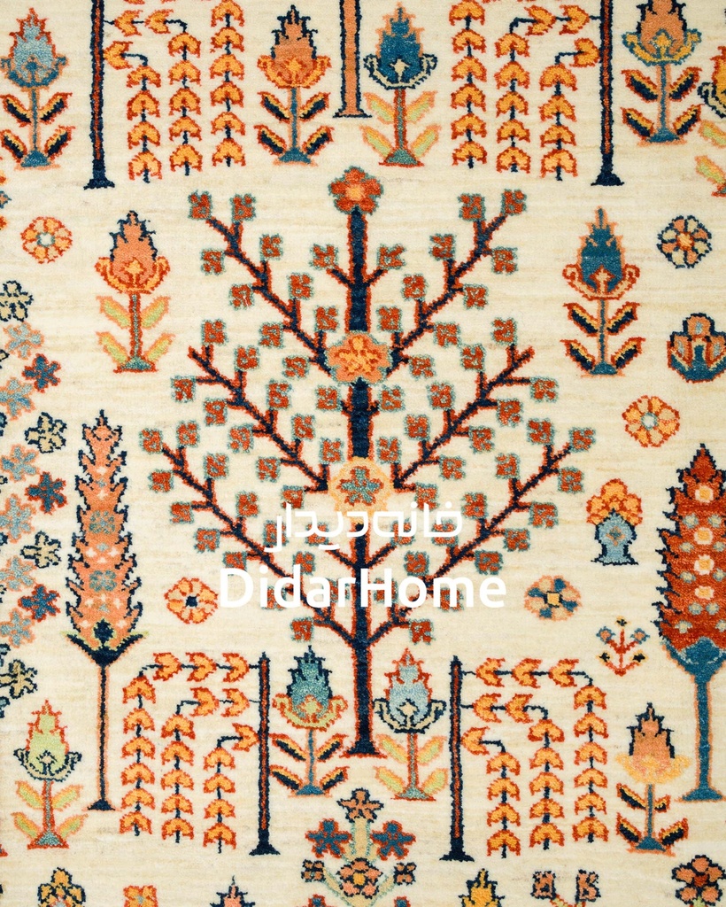 فرش دستباف محل طرح درخت زندگی شش متری