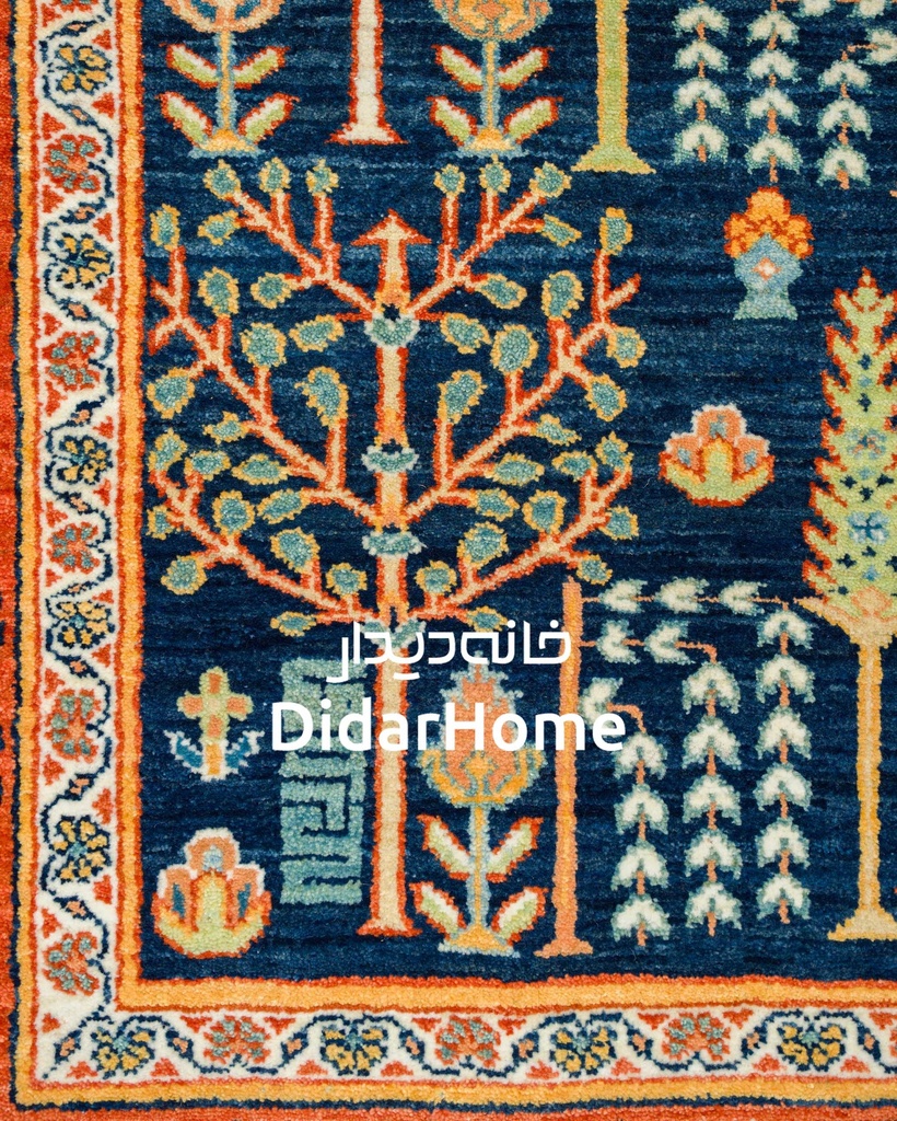 فرش دستباف محل طرح درخت زندگی شش متری