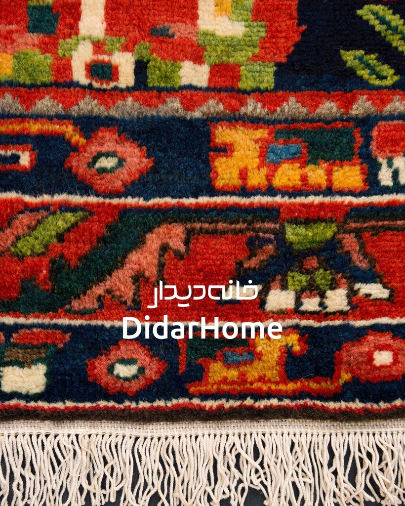 فرش دستباف آنتیک بختیاری طرح ترنجی شش متری