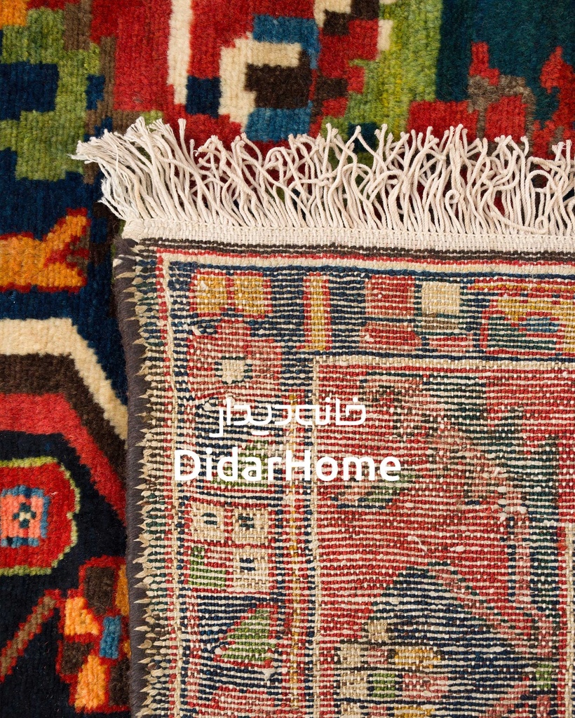 فرش دستباف آنتیک بختیاری طرح ترنجی شش متری