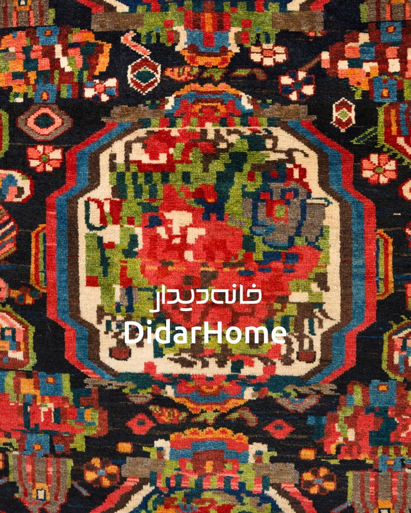 فرش دستباف آنتیک بختیاری طرح ترنجی شش متری