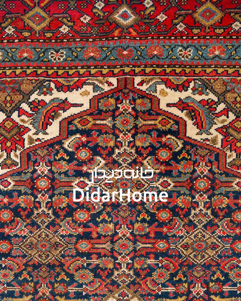 فرش دستباف آنتیک ملایر طرح افشان شش متری