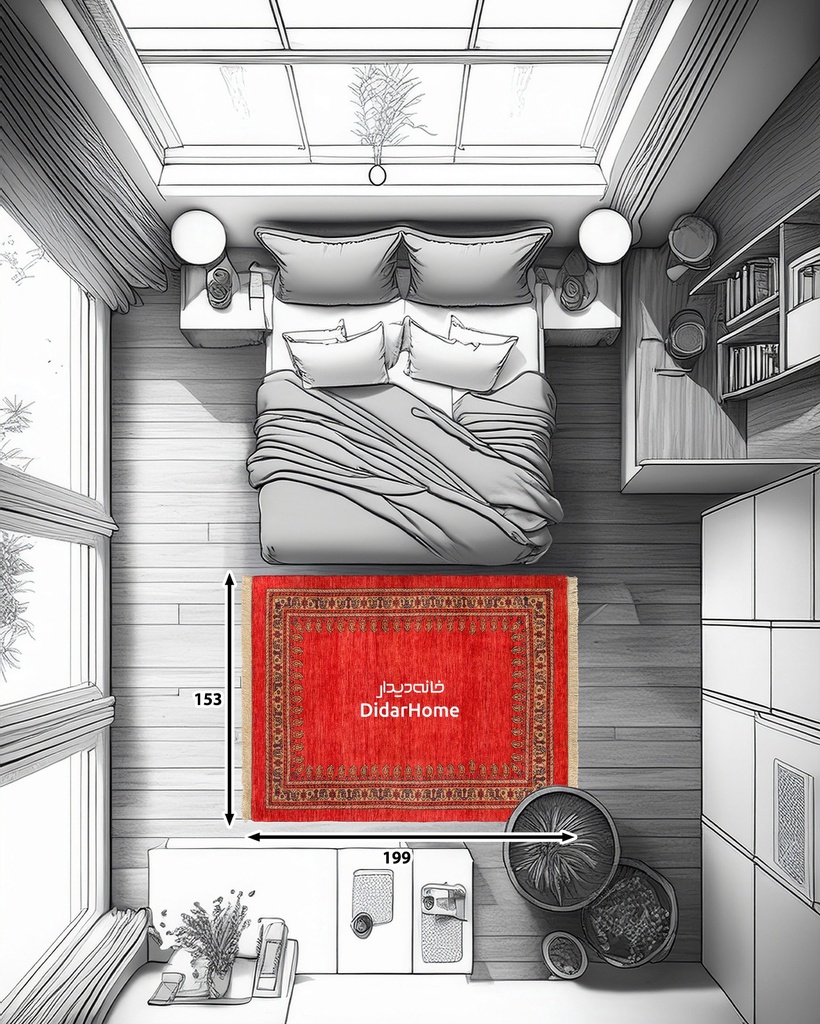 فرش دستباف قشقایی طرح کفساده سه متری