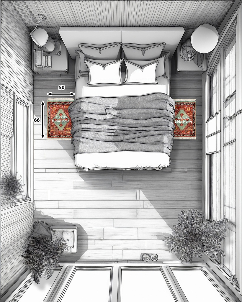 فرش دستباف قشقایی طرح ترنجی ذرع و نیم