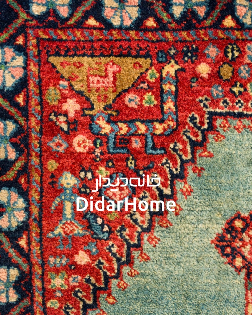 فرش دستباف قشقایی طرح ترنجی ذرع و نیم