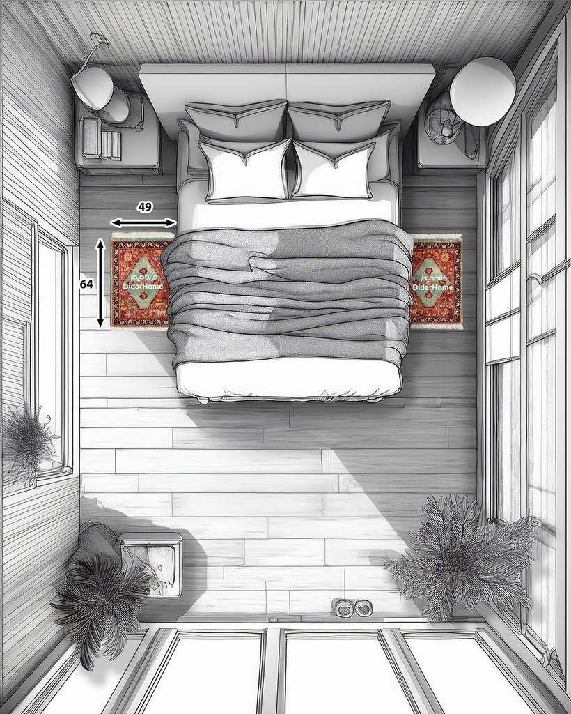 فرش دستباف قشقایی طرح ترنجی ذرع و نیم