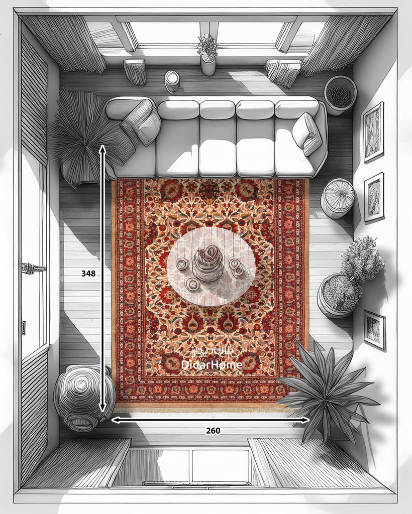 فرش دستباف بیجار طرح افشان نه متری