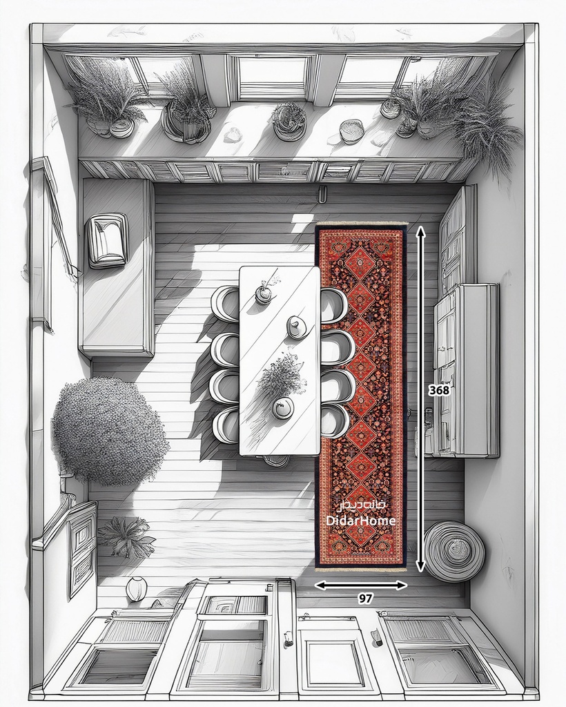 کناره دستباف قشقایی طرح ترنجی