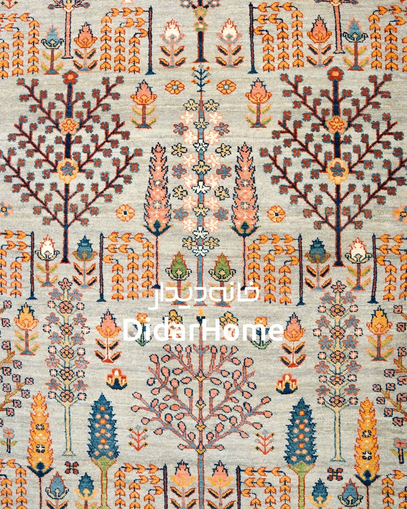 فرش دستباف محل طرح درخت زندگی دوازده متری