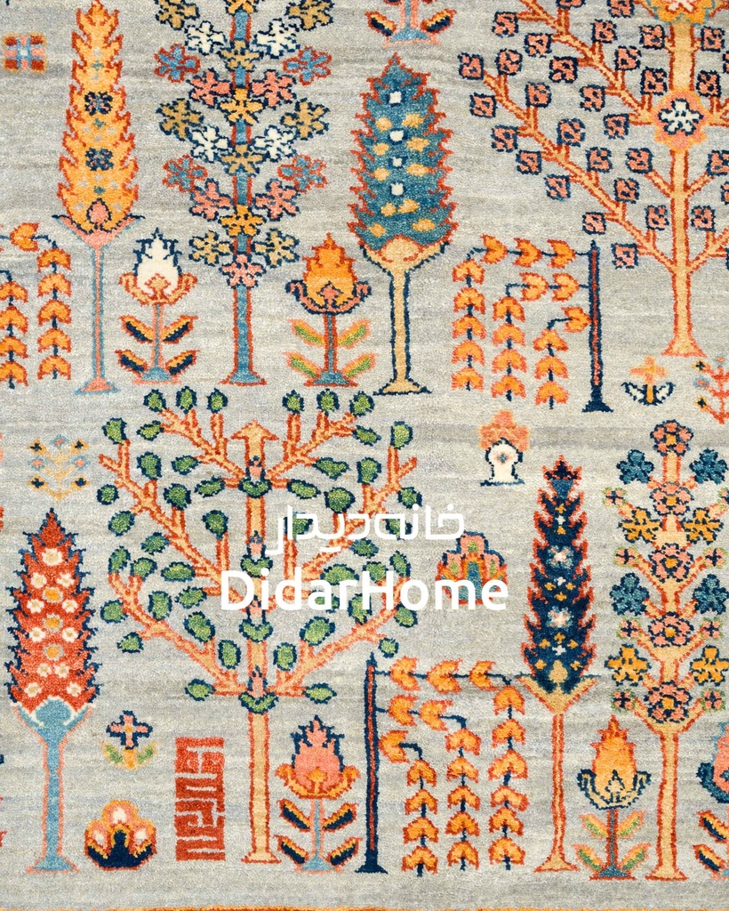 فرش دستباف محل طرح درخت زندگی دوازده متری