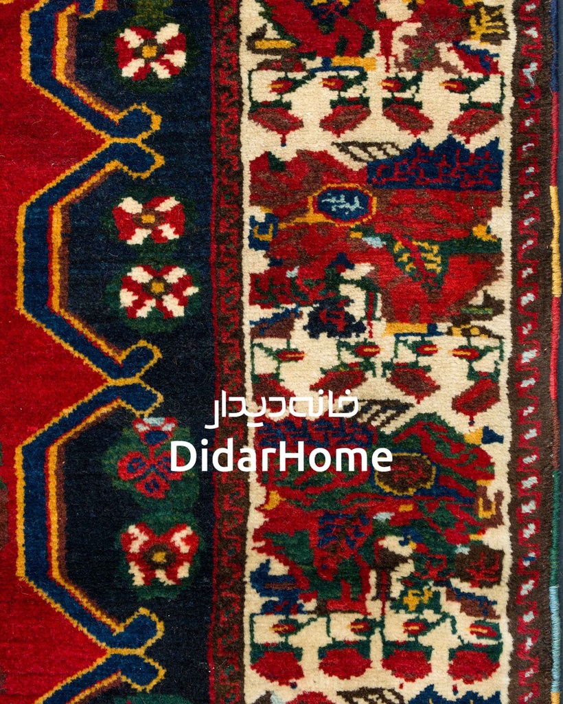 فرش دستباف آنتیک بختیاری طرح ترنجی سه متری