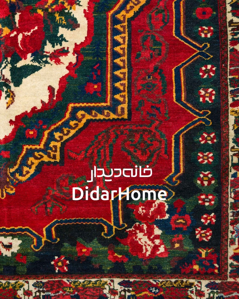 فرش دستباف آنتیک بختیاری طرح ترنجی سه متری