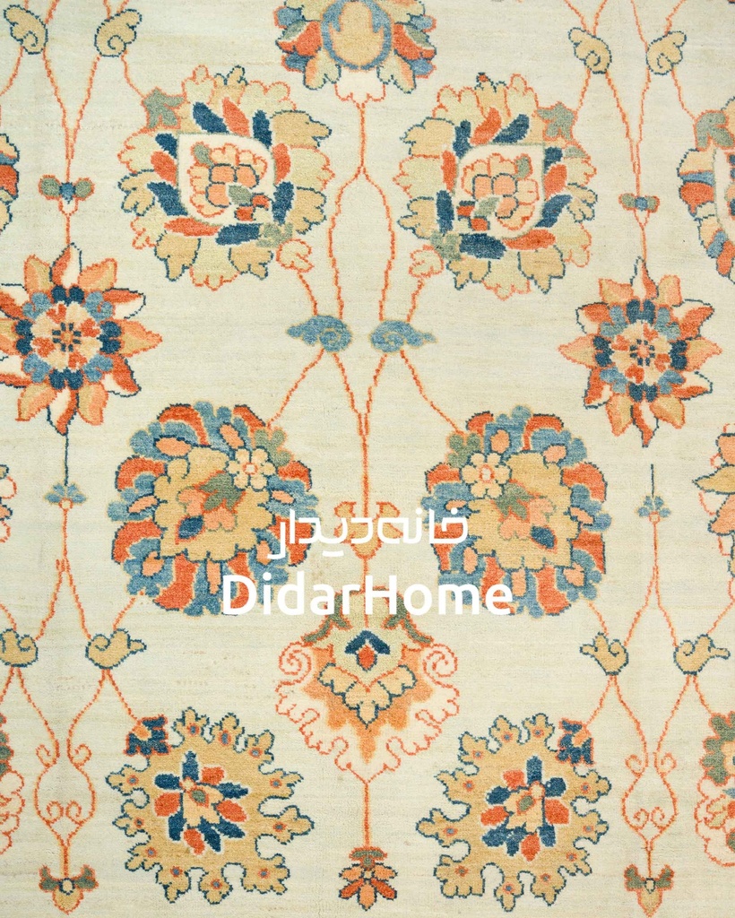 فرش دستباف سلطان آباد طرح افشان نه متری