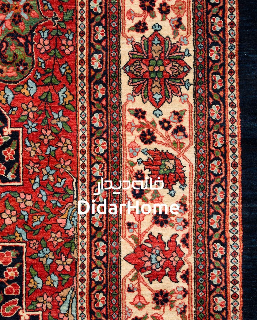 فرش دستباف قشقایی طرح ترنجی نه متری