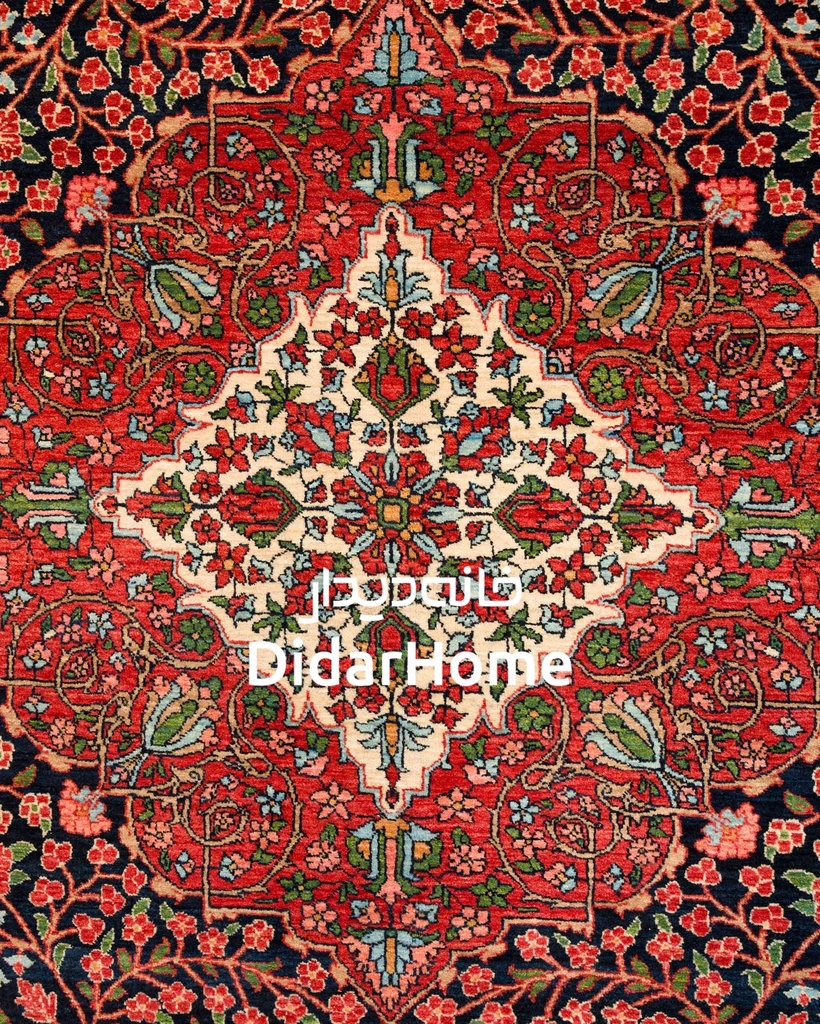 فرش دستباف قشقایی طرح ترنجی نه متری