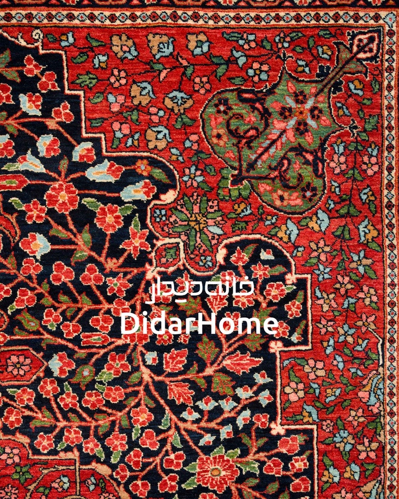 فرش دستباف قشقایی طرح ترنجی نه متری