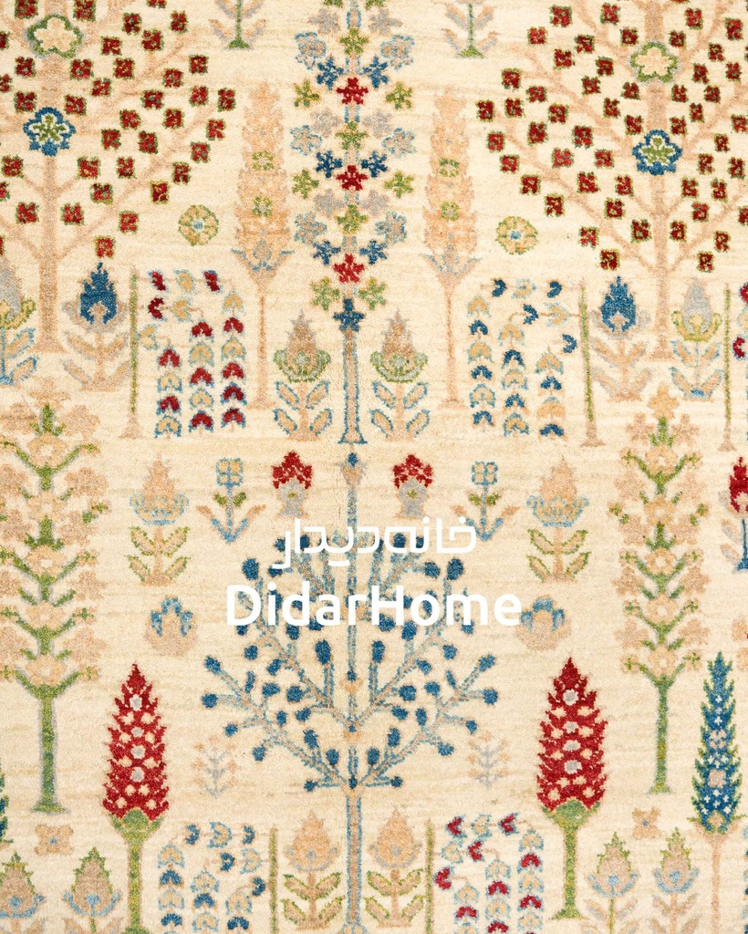 فرش دستباف محل طرح درخت زندگی نه متری