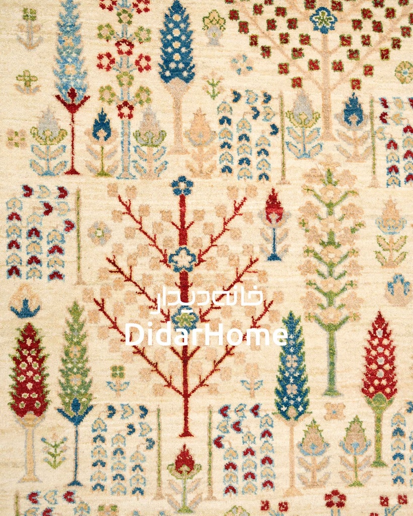 فرش دستباف محل طرح درخت زندگی نه متری