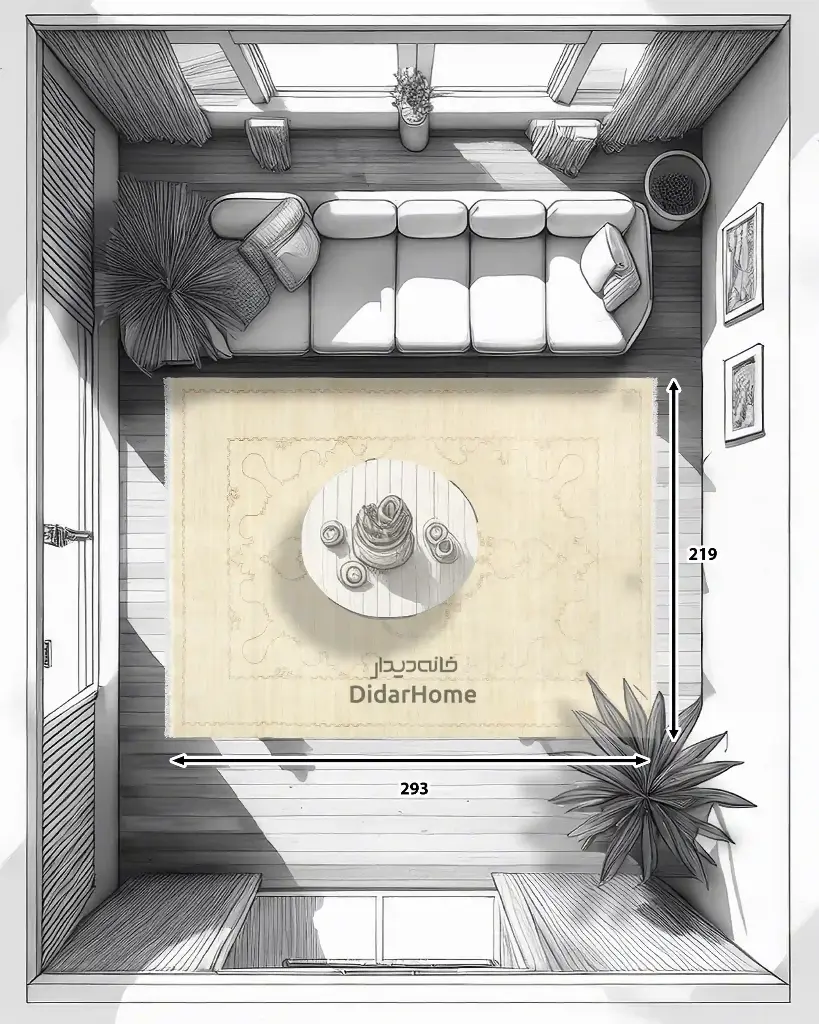 فرش دستباف مدرن تبریز شش متری