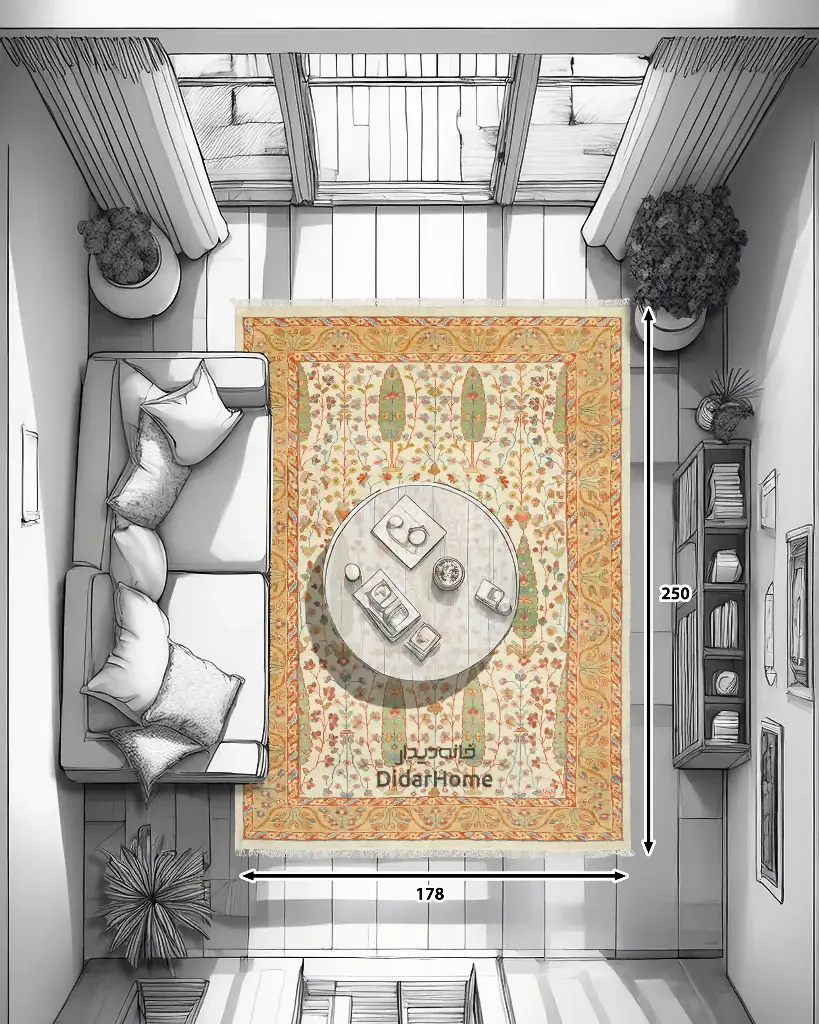 فرش دستباف سلطان آباد طرح افشان چهار متری