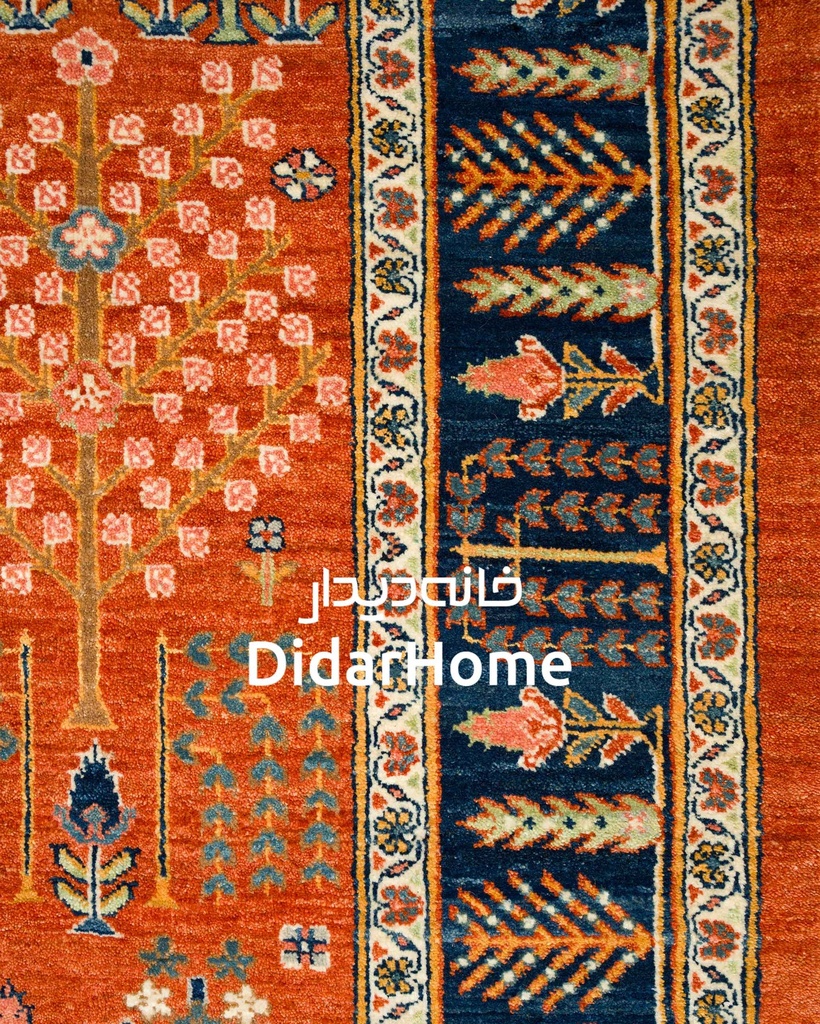 فرش دستباف محل طرح درخت زندگی شش متری