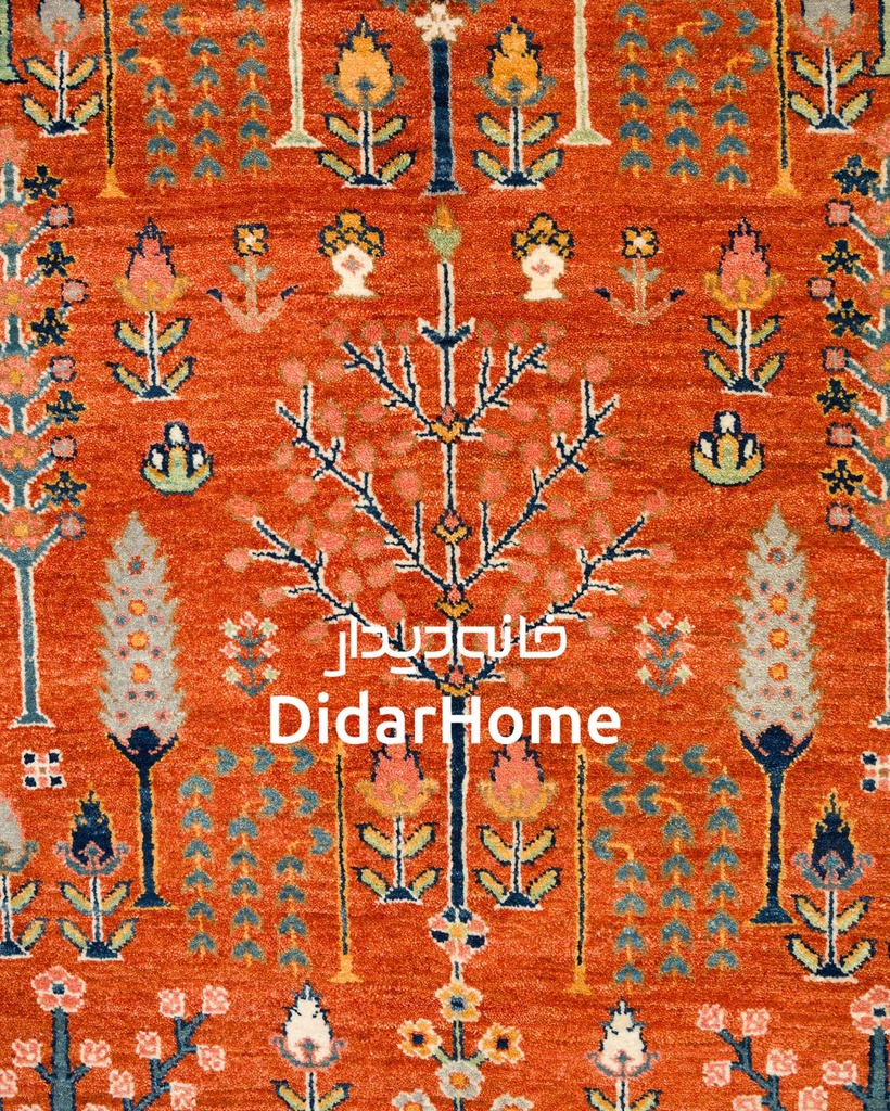 فرش دستباف محل طرح درخت زندگی شش متری