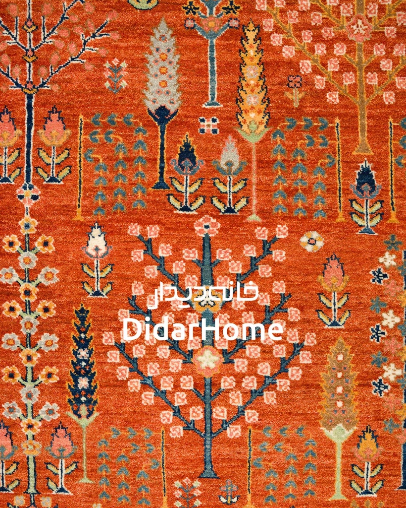 فرش دستباف محل طرح درخت زندگی شش متری