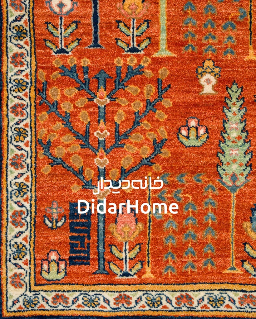 فرش دستباف محل طرح درخت زندگی شش متری