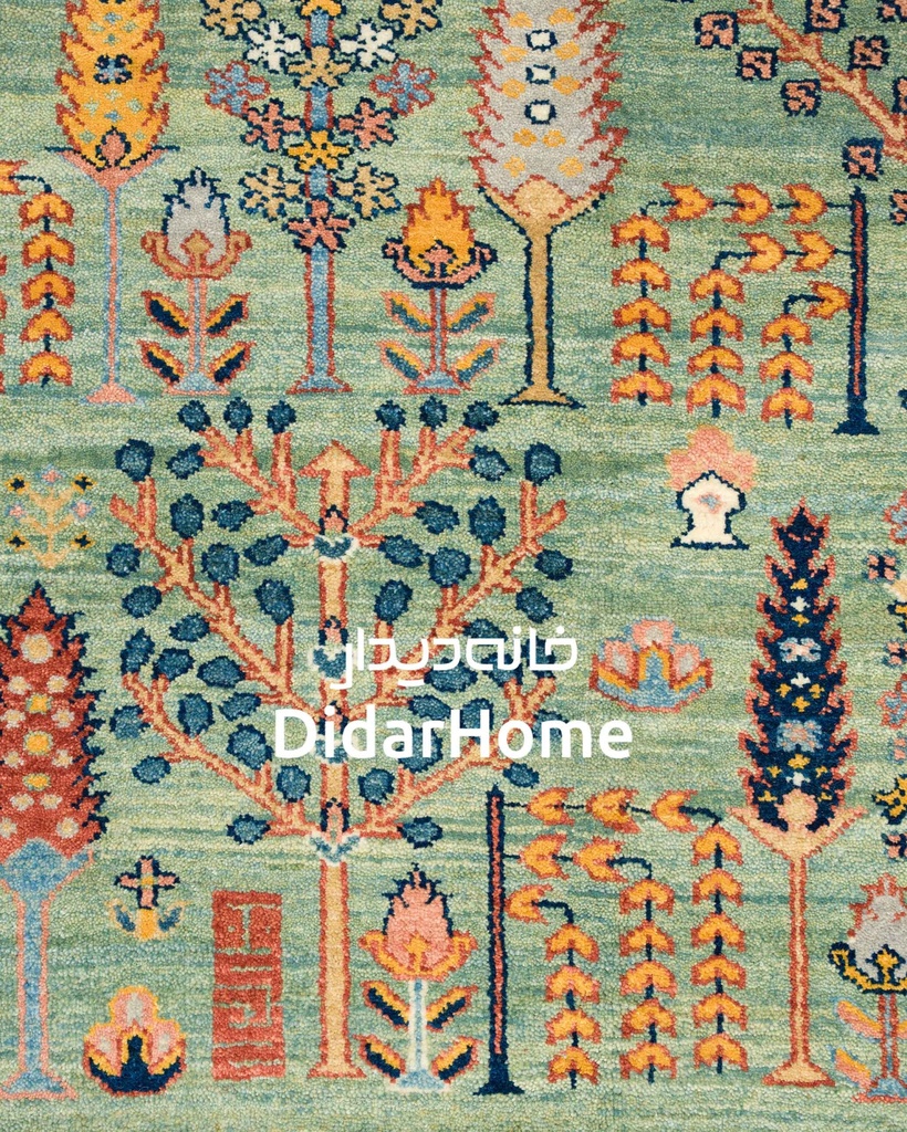 فرش دستباف قشقایی طرح درخت زندگی دوازده متری