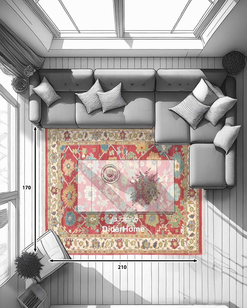 فرش دستباف سلطان آباد طرح افشان چهار متری (زیگلر محل)