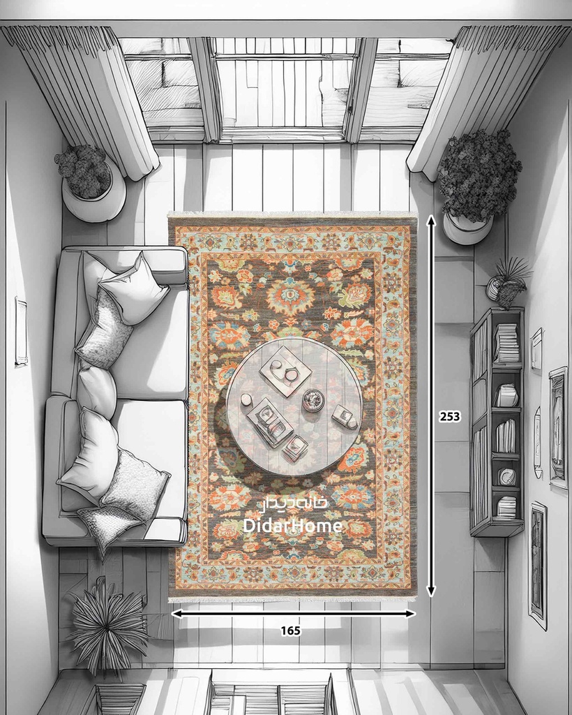 فرش دستباف سلطان آباد طرح افشان چهار متری (زیگلر محل)