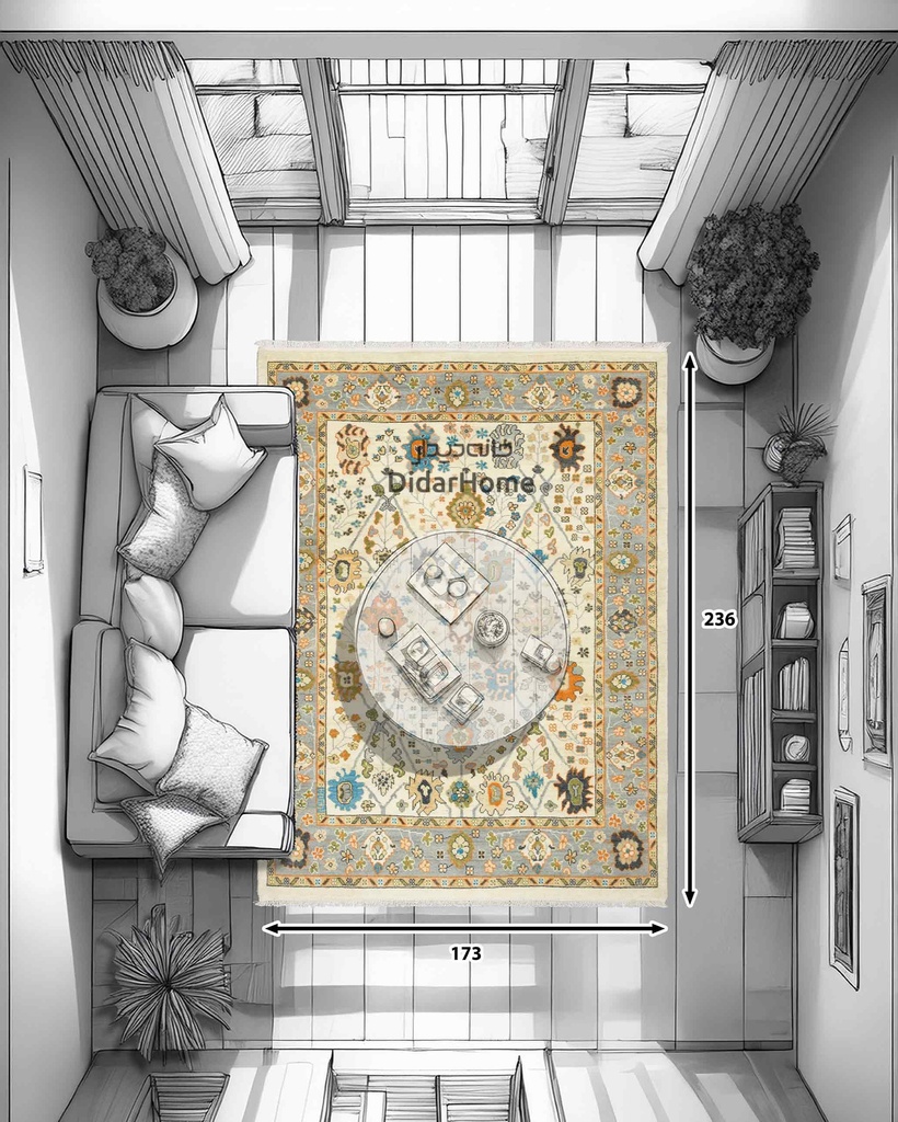 فرش دستباف سلطان آباد طرح افشان چهار متری (زیگلر محل)