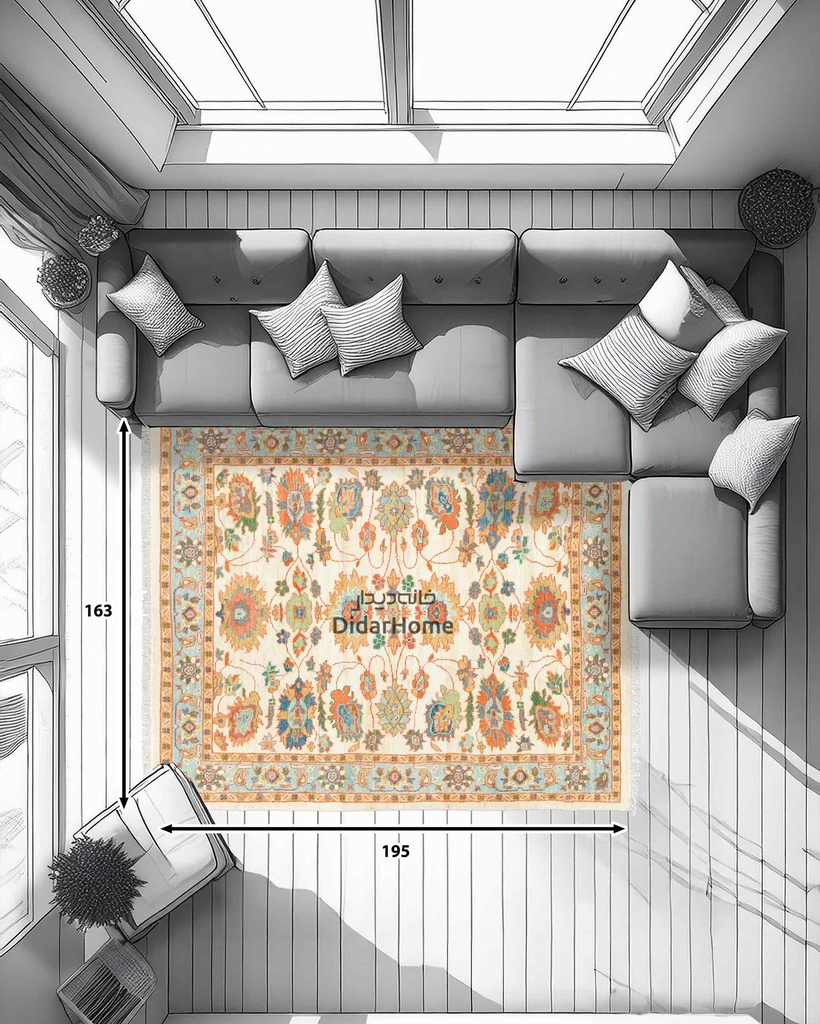 فرش دستباف سلطان آباد طرح افشان سه متری (زیگلر محل)