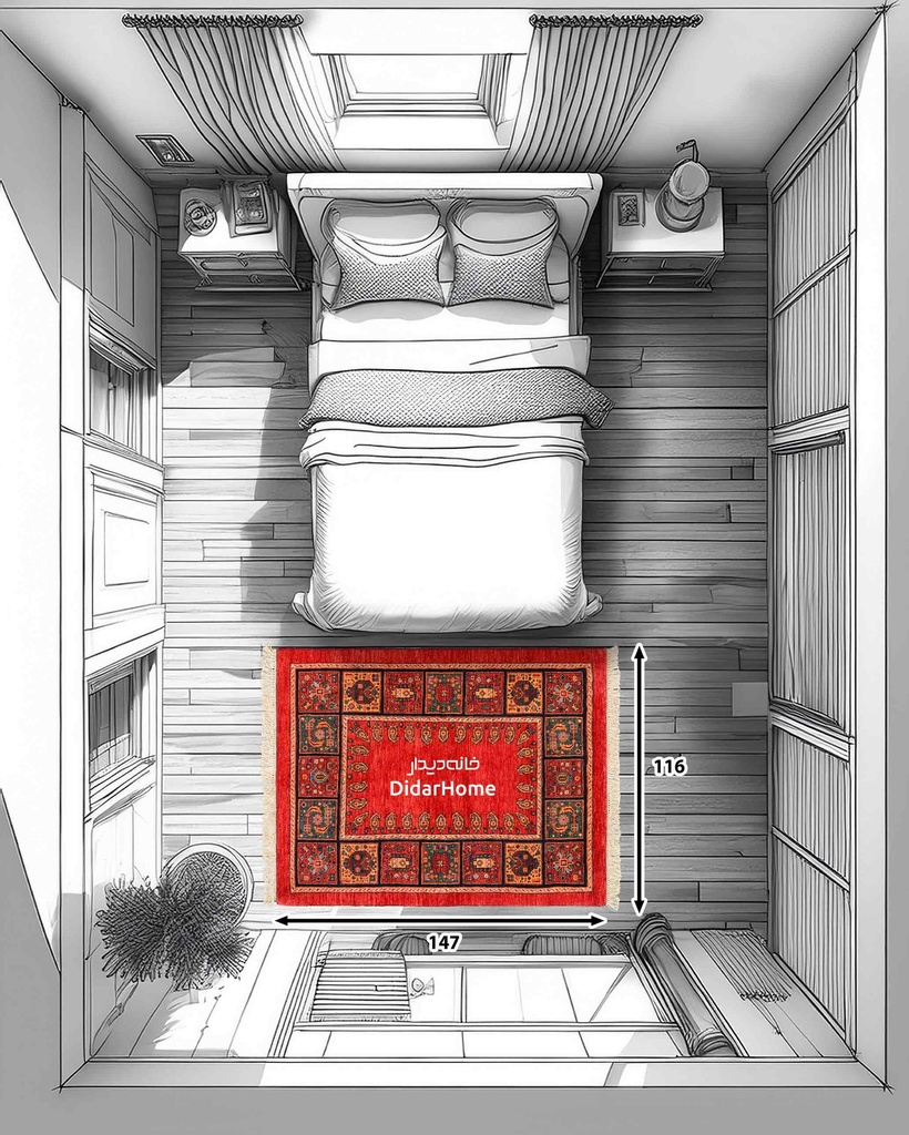 فرش دستباف قشقایی طرح کفساده ذرع و نیم